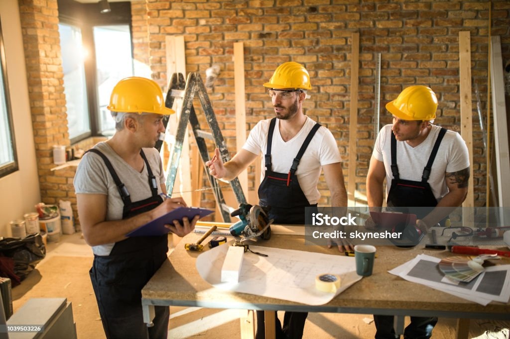 Contractors working on a renovation project