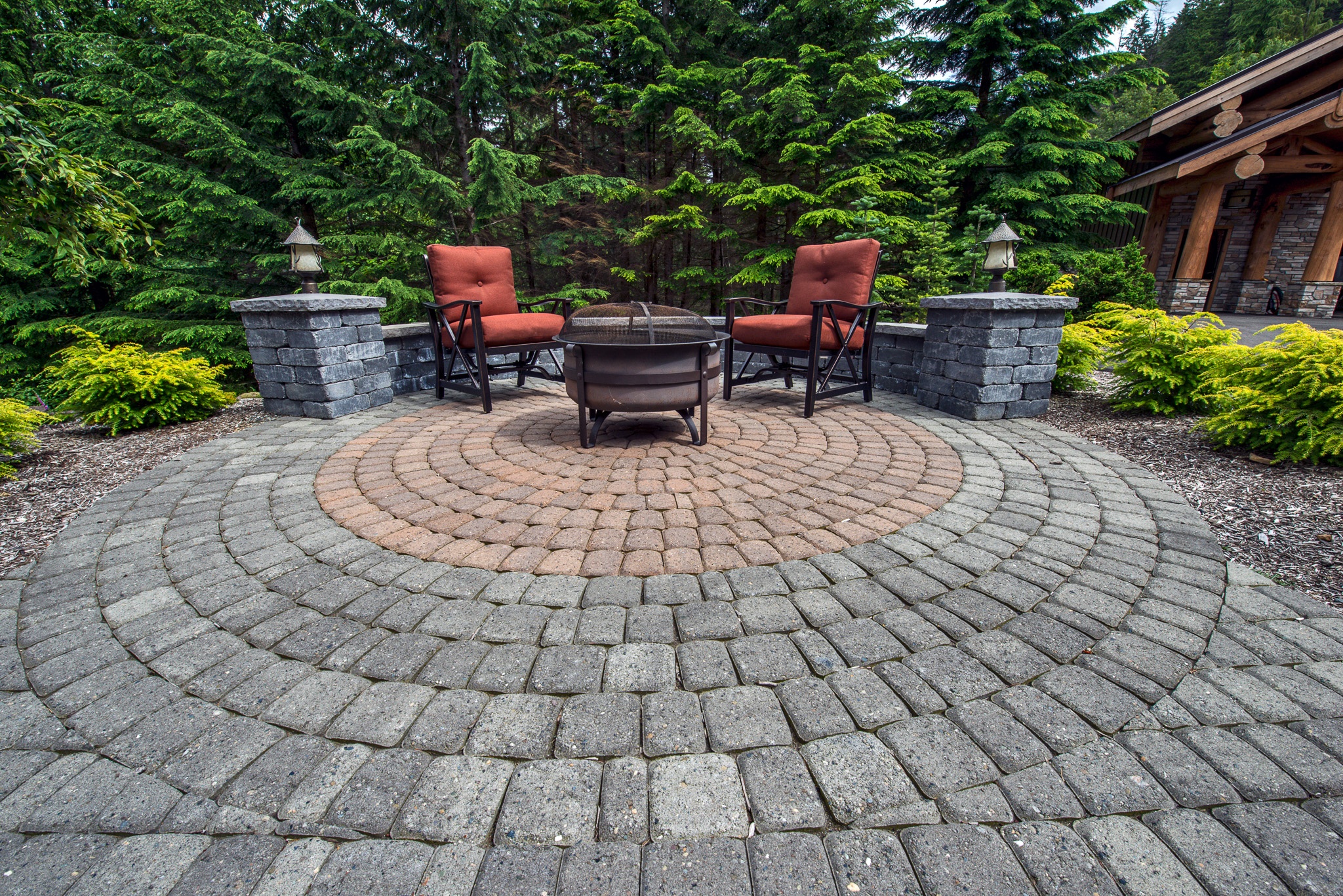 Decorative patio paving installation
