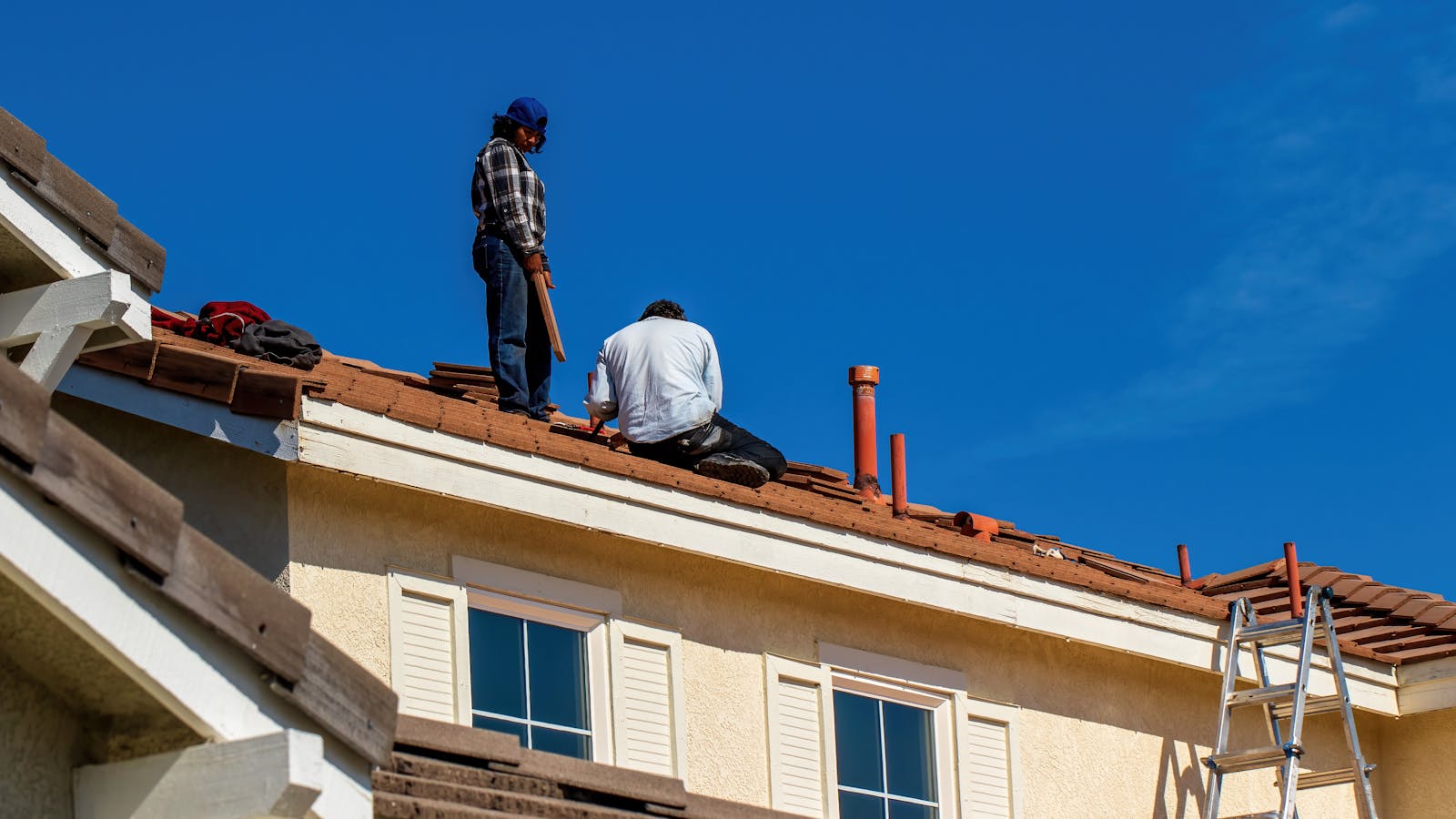 Completed residential roof replacement